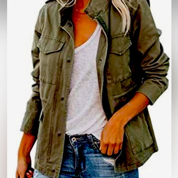 7 for all mankind army green spring jacket - Picture 1 of 7